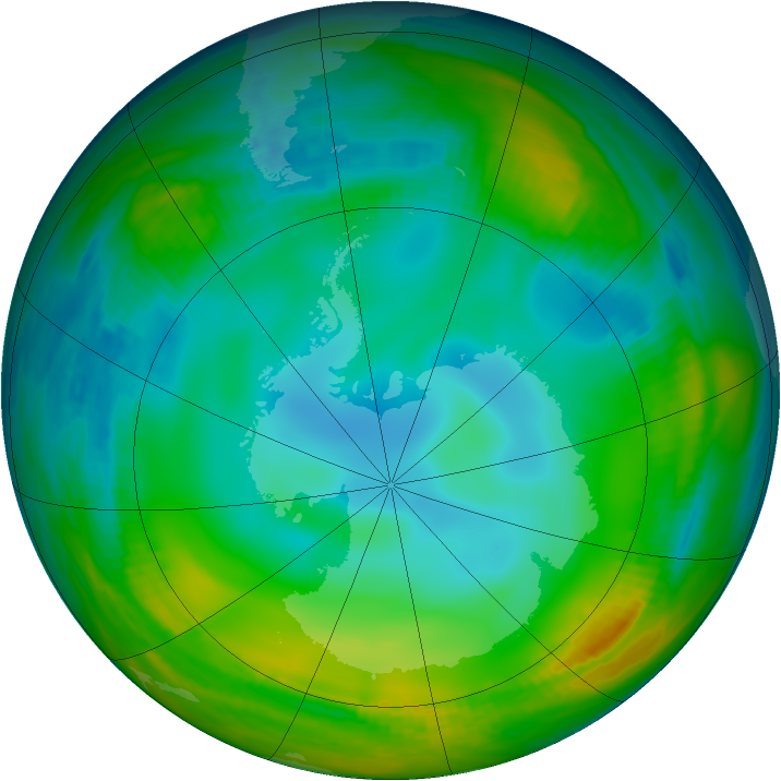 Antarctic ozone map for 27 June 1998